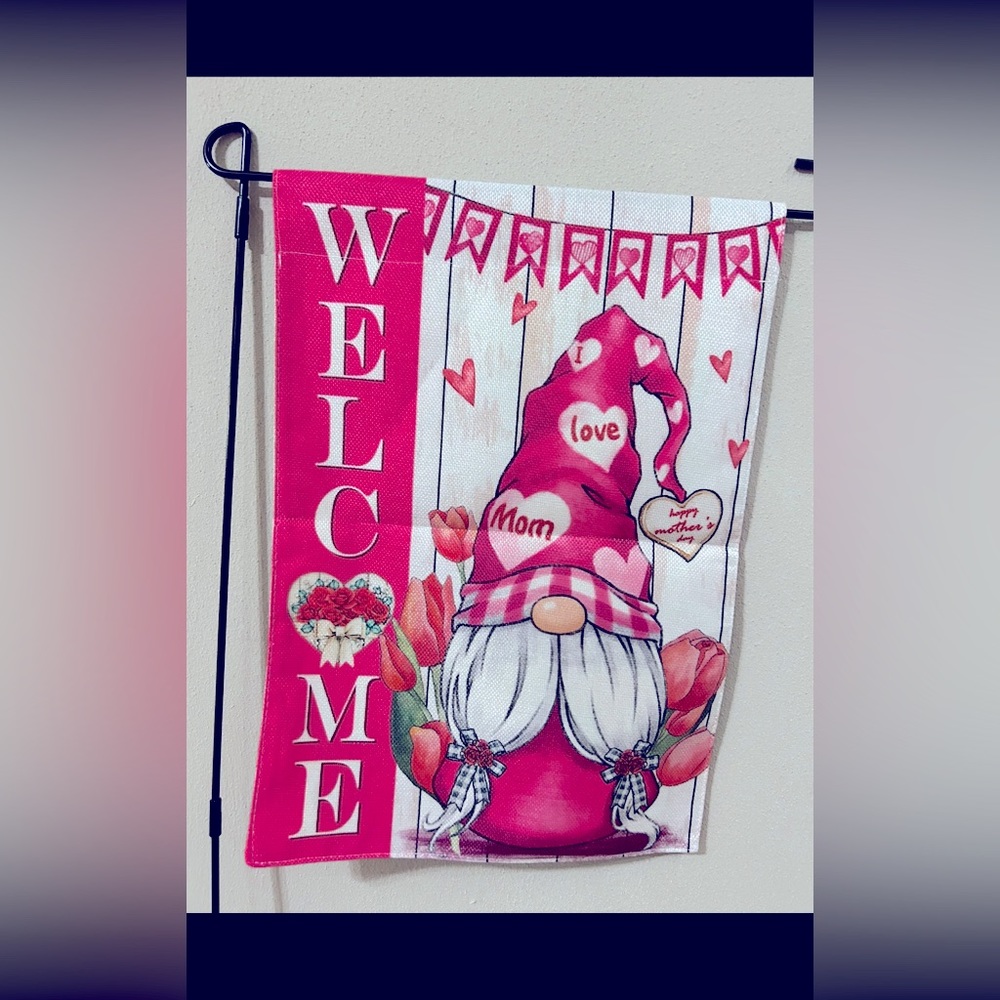 COPY - New Gnome Garden Flag-Double-Sided- Outside Weatherproof